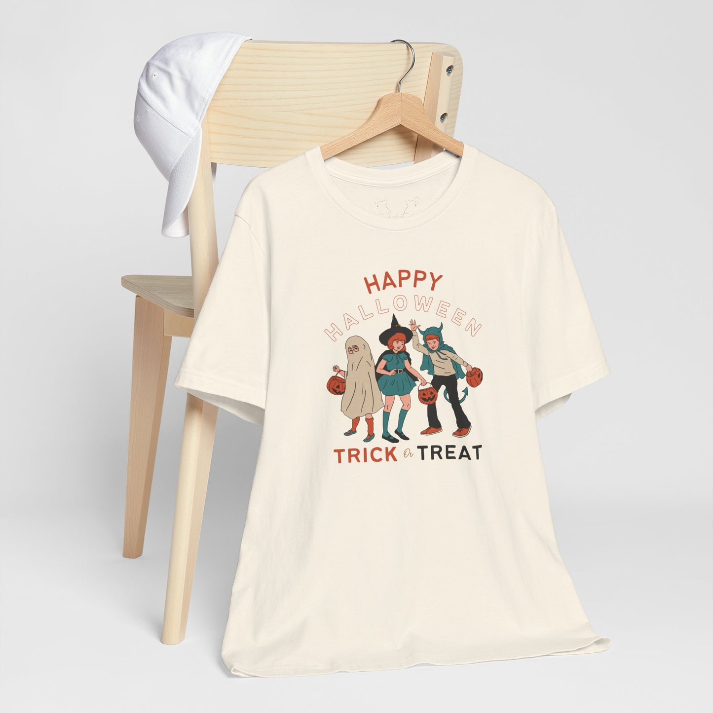 Happy Halloween Trick or Treat Vintage Vibe Tee โ Bella+Canvas 3001