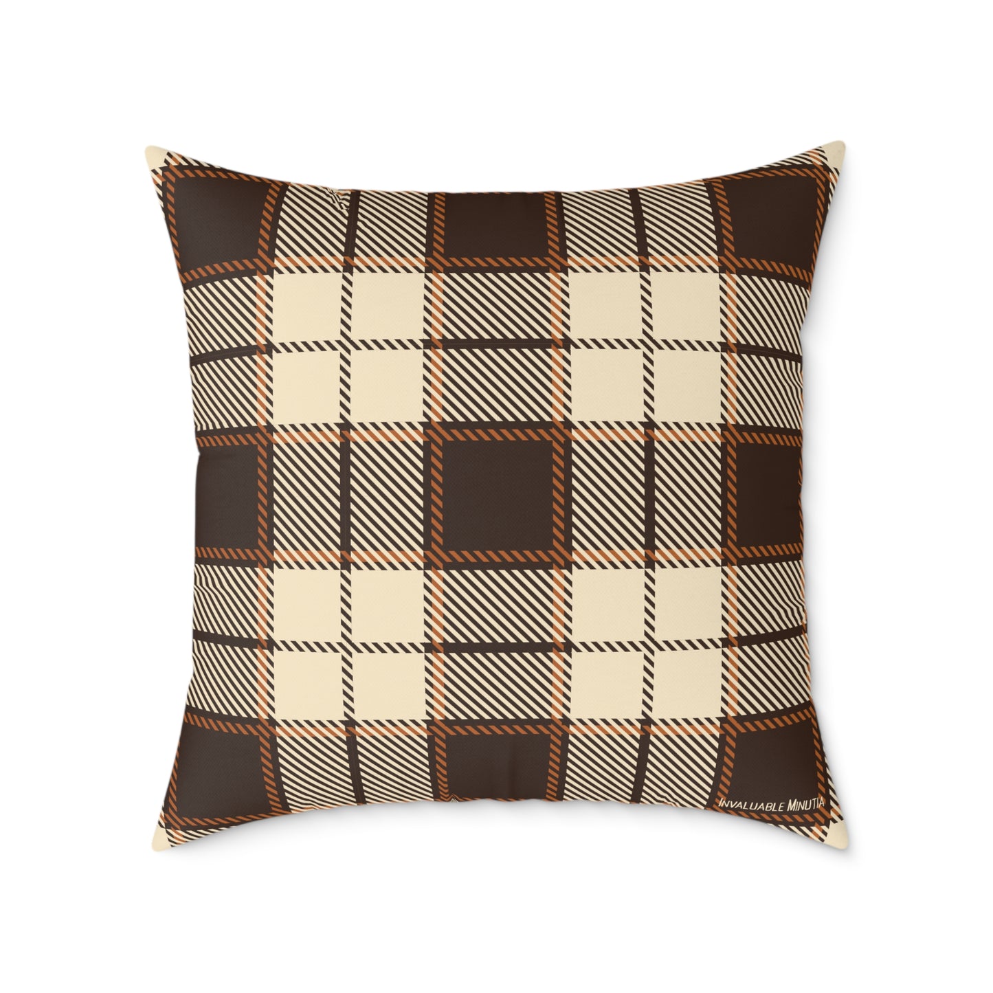 Gothic Halloween Throw Pillow – Colorway Poly Canvas – Reversible Plaid – Skulls, Moths & Black Candles – Premium Fall Decor