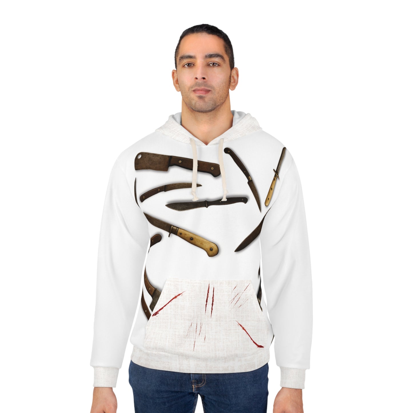 Edgy Knife Graphic Hoodie for Chefs, Culinary Enthusiasts, Halloween Costume, Cooking Gifts, Unisex Casual Wear