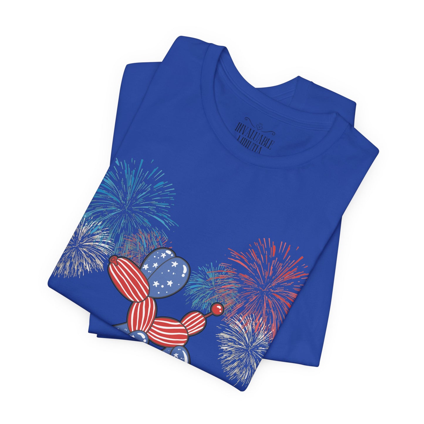 Patriotic Balloon Animal Tee, Fourth of July Shirt, Independence Day Apparel, Fireworks Unisex T-shirt, Bella + Canvas