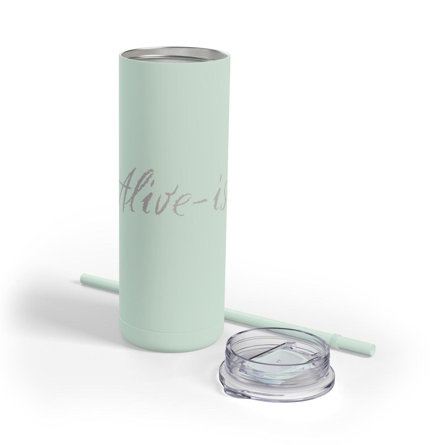 “Alive-ish” Matte Tumbler – 20oz Maars Skinny Tumbler with Straw | Chalk Script Hydration Statement