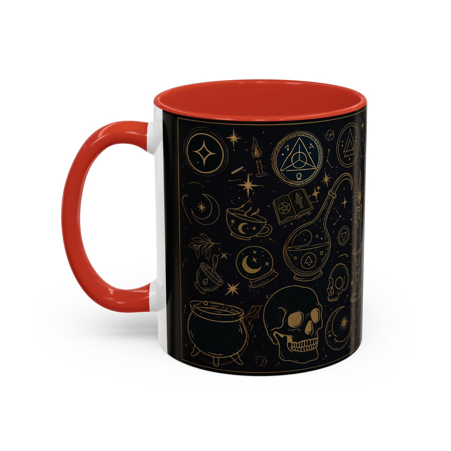 Witchy Aesthetic Coffee Mug โ 15oz Black & Purple Ceramic with Occult Symbols โ Goth Kitchen Decor, Halloween Gift Idea - 11oz/15oz
