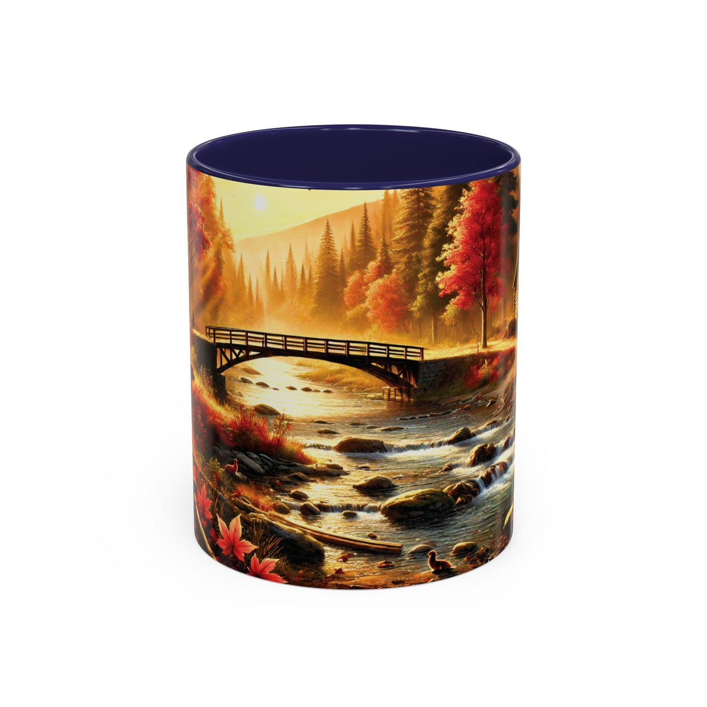 Cozy Autumn Cabin Mug | Fall Vibes Accent Coffee Mug (11oz/15oz)