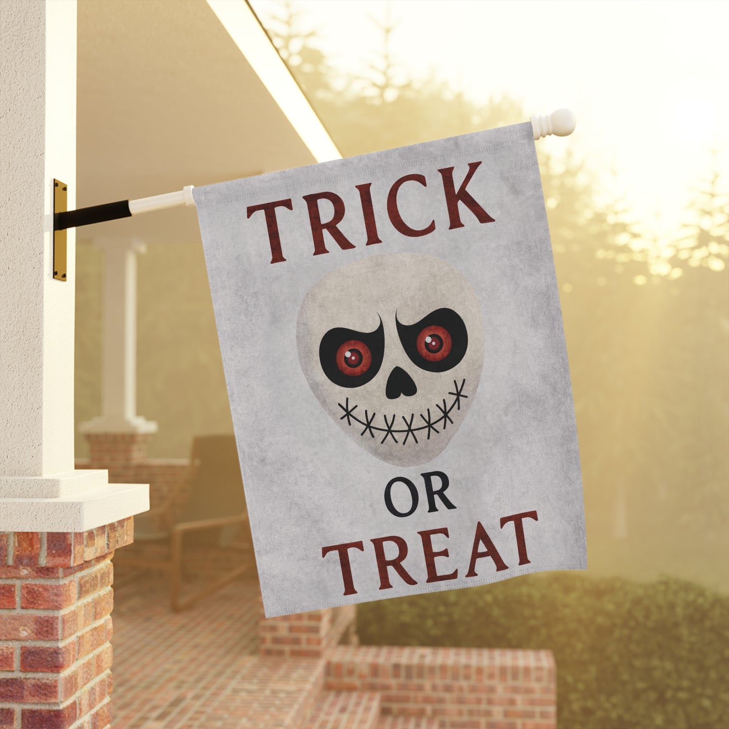 Trick or Treat Flag – Skull Halloween Garden Banner & House Flag | Boutique Spooky Porch Décor