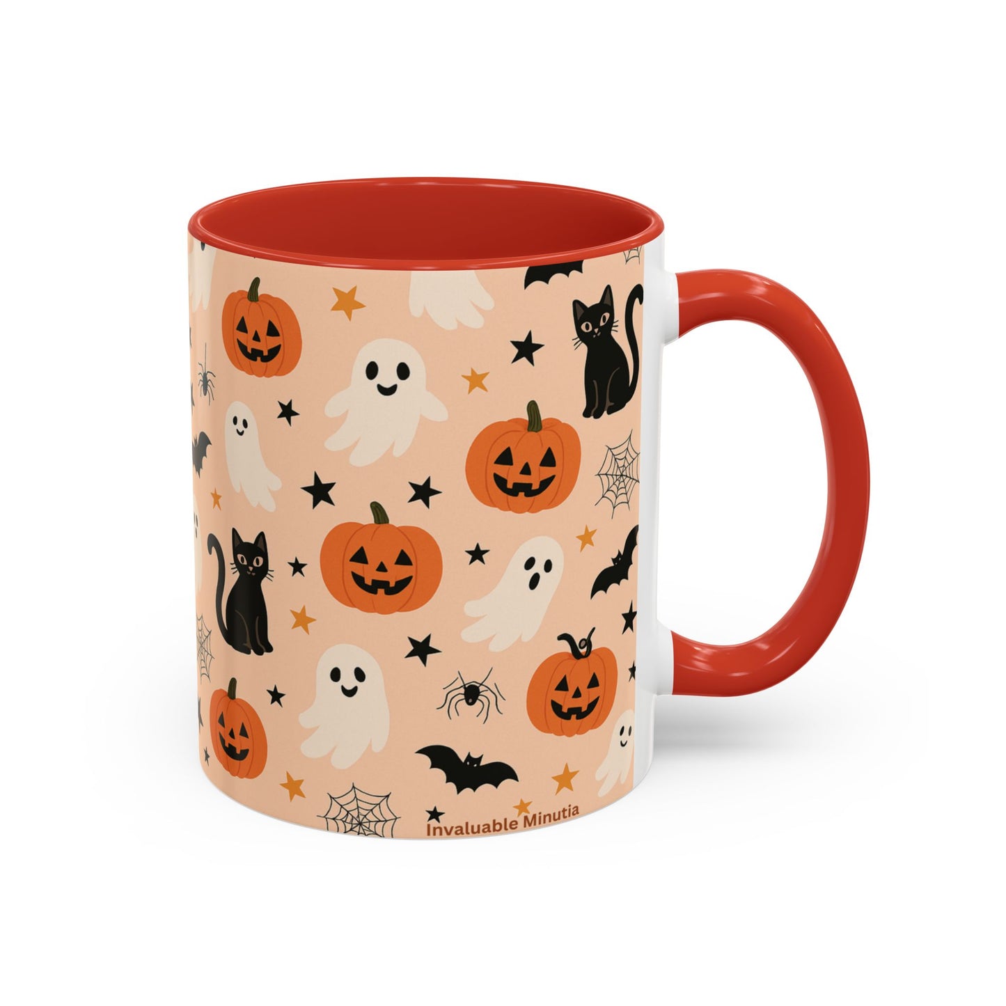 Halloween Color Accent Mug β Ghosts, Pumpkins & Black Cats, Fall Coffee Cup (11oz & 15oz) β Boutique Spooky Season Drinkware
