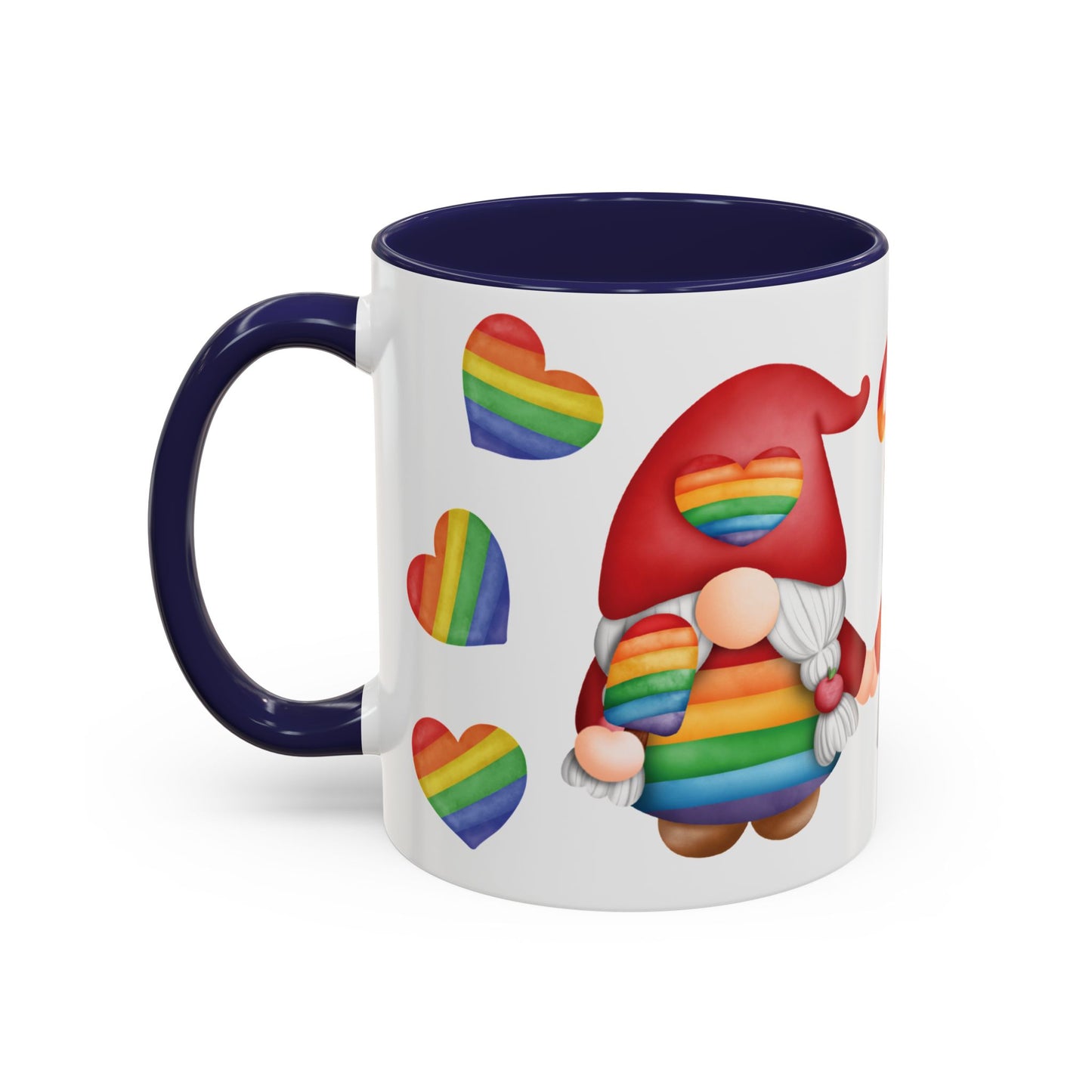 Pride Gnome Accent Mug | Rainbow Love Coffee Cup | 11oz & 15oz