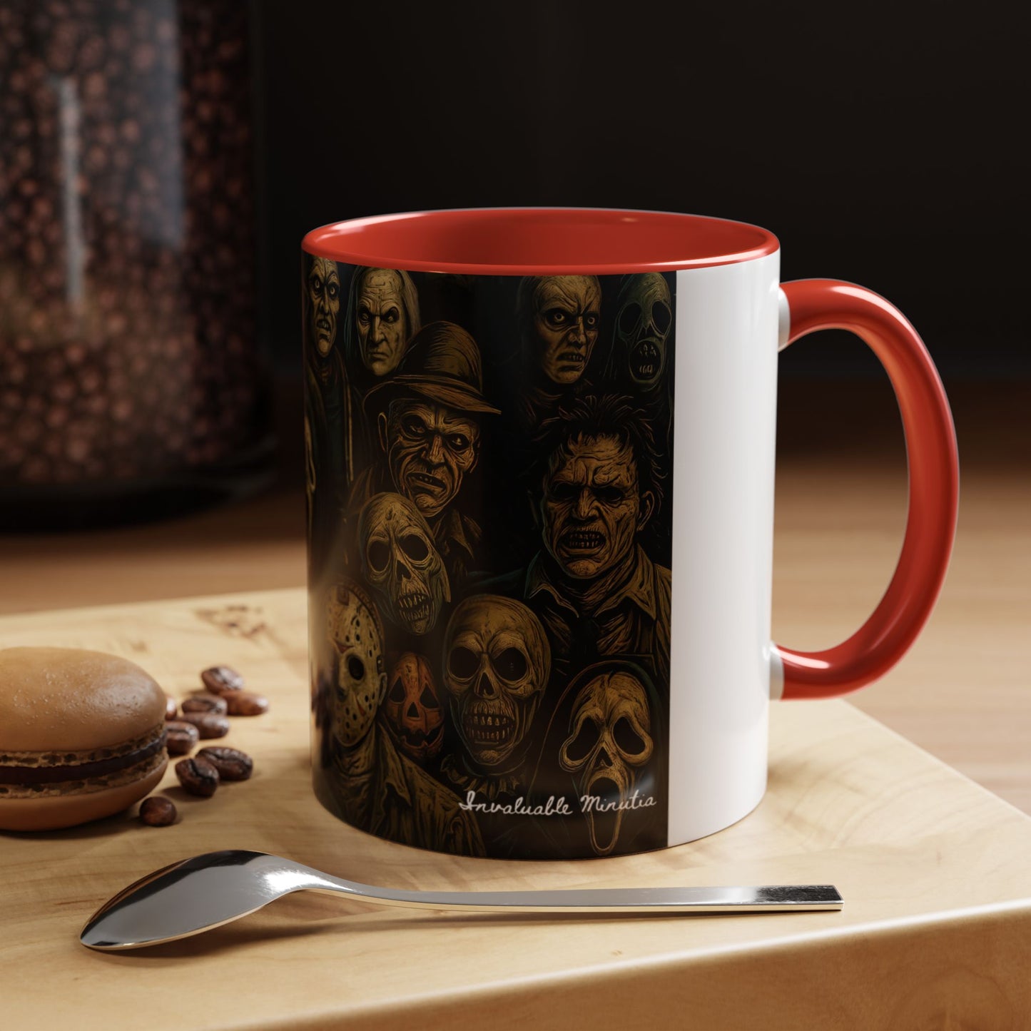 Horror Villain Collage Mug – 15oz & 11oz Ceramic Coffee Mug – Slasher Icons Halloween Gift – Goth Horrorcore Kitchen Decor