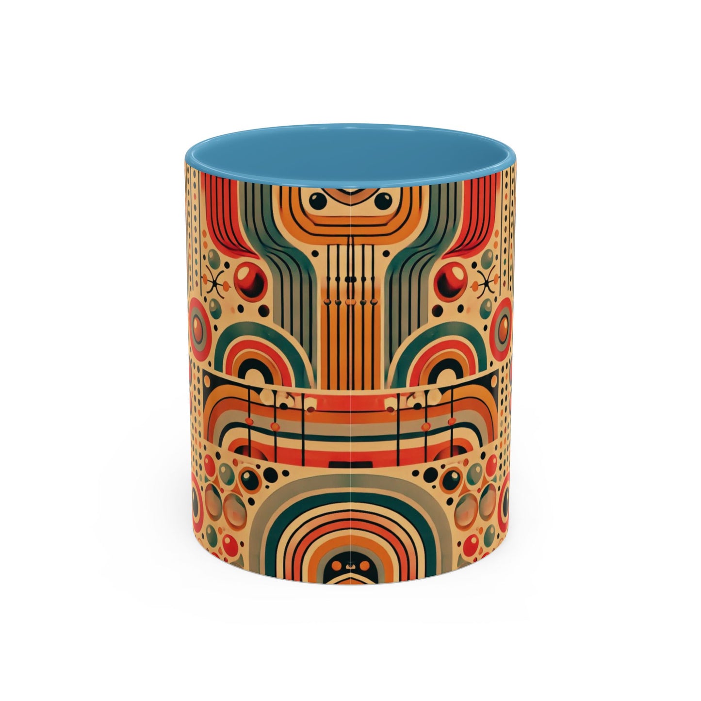 πΏ Retro Boho Accent Coffee Mug | 11oz & 15oz Ceramic Cup | Custom Colors Available