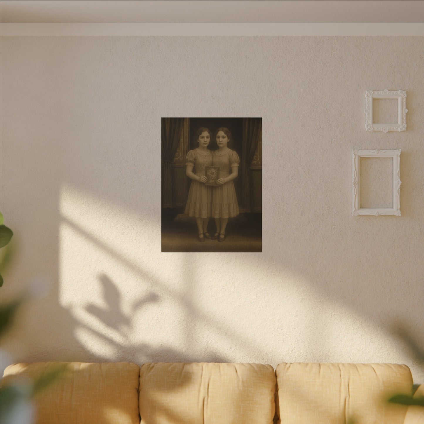 Conjoined Twins – Matte Canvas Print (Gallery-Wrapped) 0.75" – Vintage Circus-Inspired Canvas Wall Art