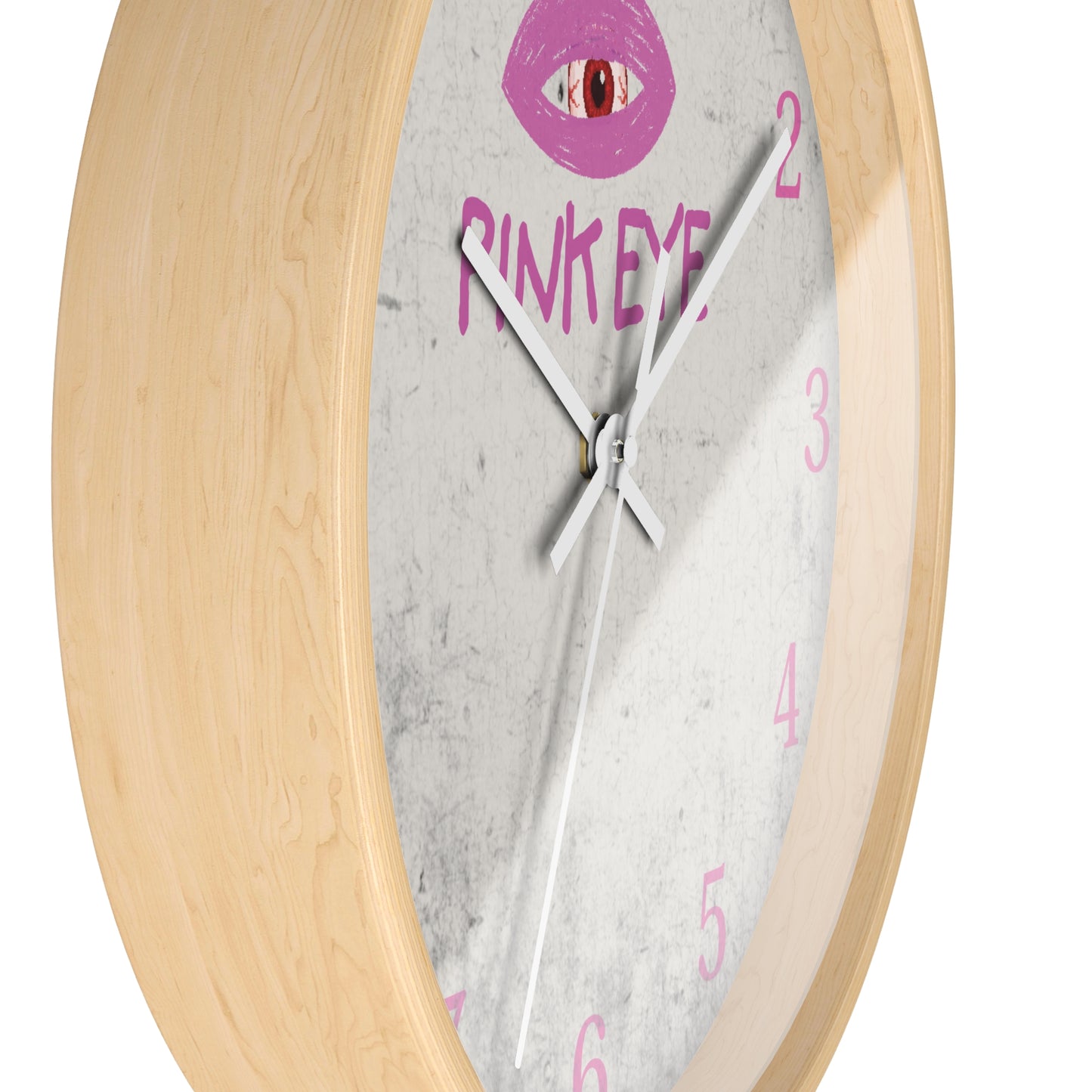 10" Pink Eye Wall Clock