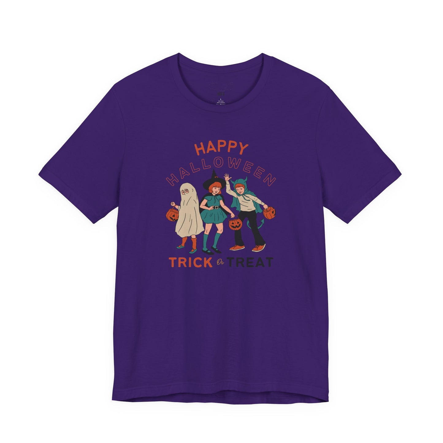 Happy Halloween Trick or Treat Vintage Vibe Tee โ Bella+Canvas 3001