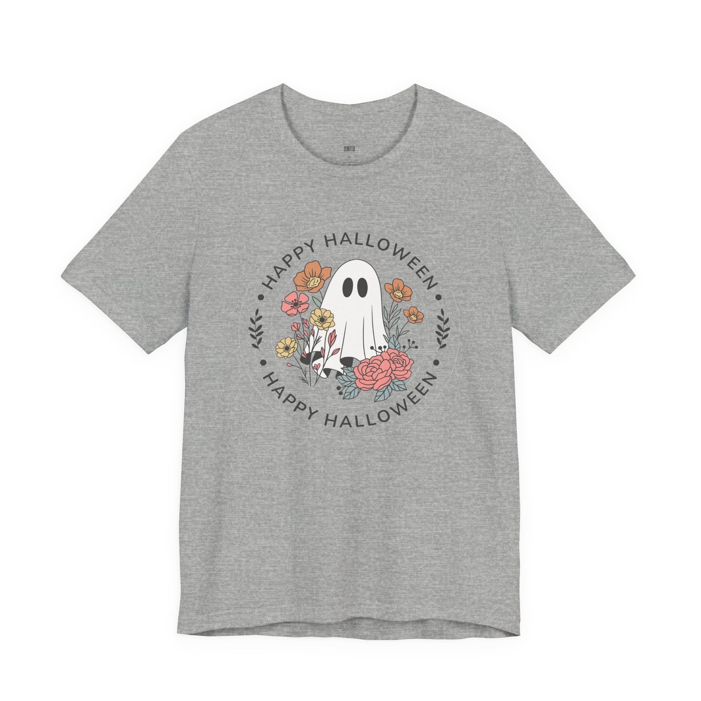Happy Halloween Floral Ghost Tee – Bella+Canvas 3001