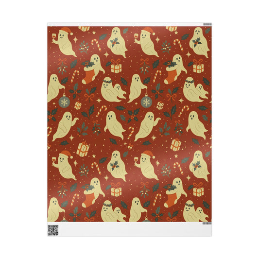 Vintage Holiday Ghosties - Luxury Holiday Wrapping Paper, Victorian Ghost Gift Wrap, 30" Roll (Matte/Gloss)