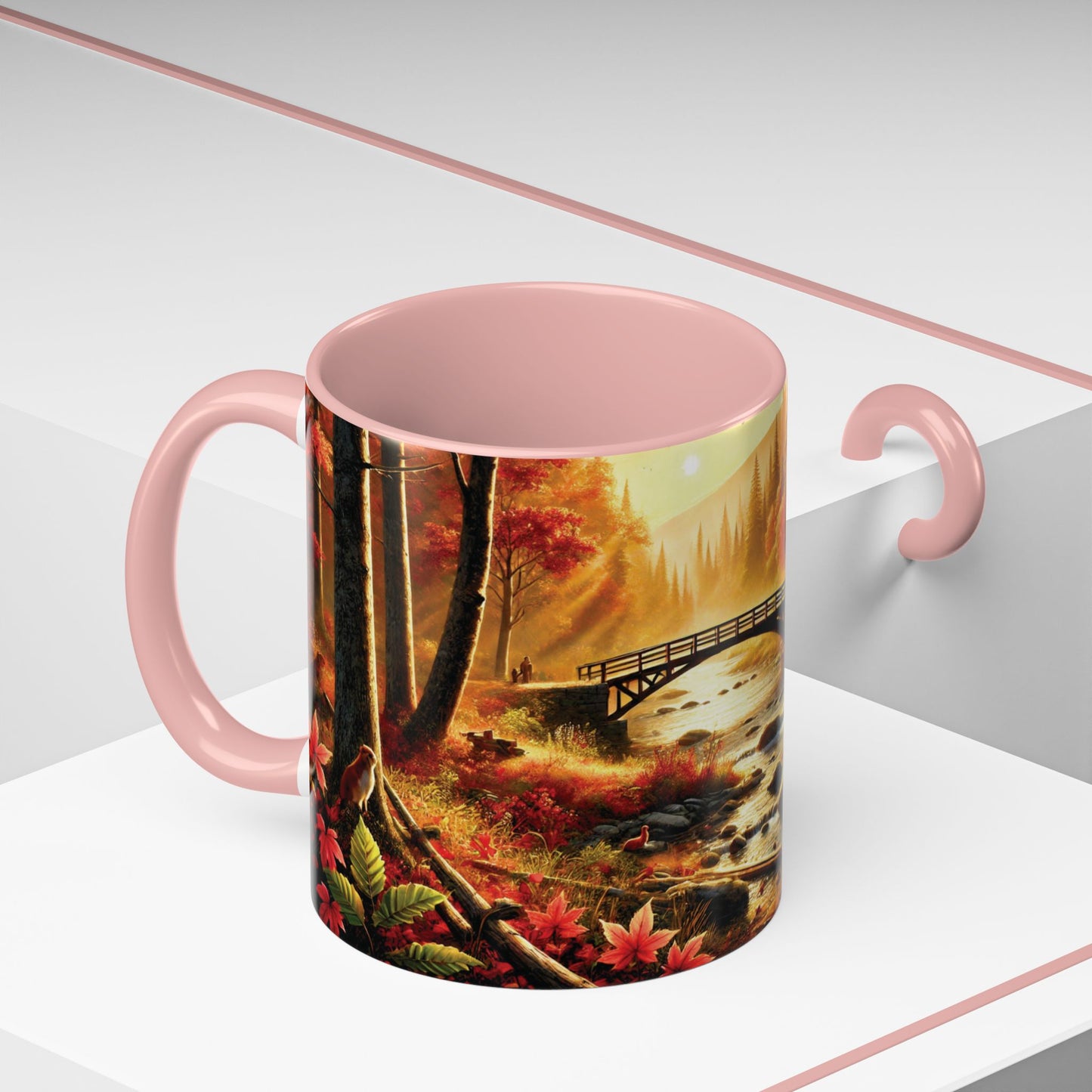 Cozy Autumn Cabin Mug | Fall Vibes Accent Coffee Mug (11oz/15oz)