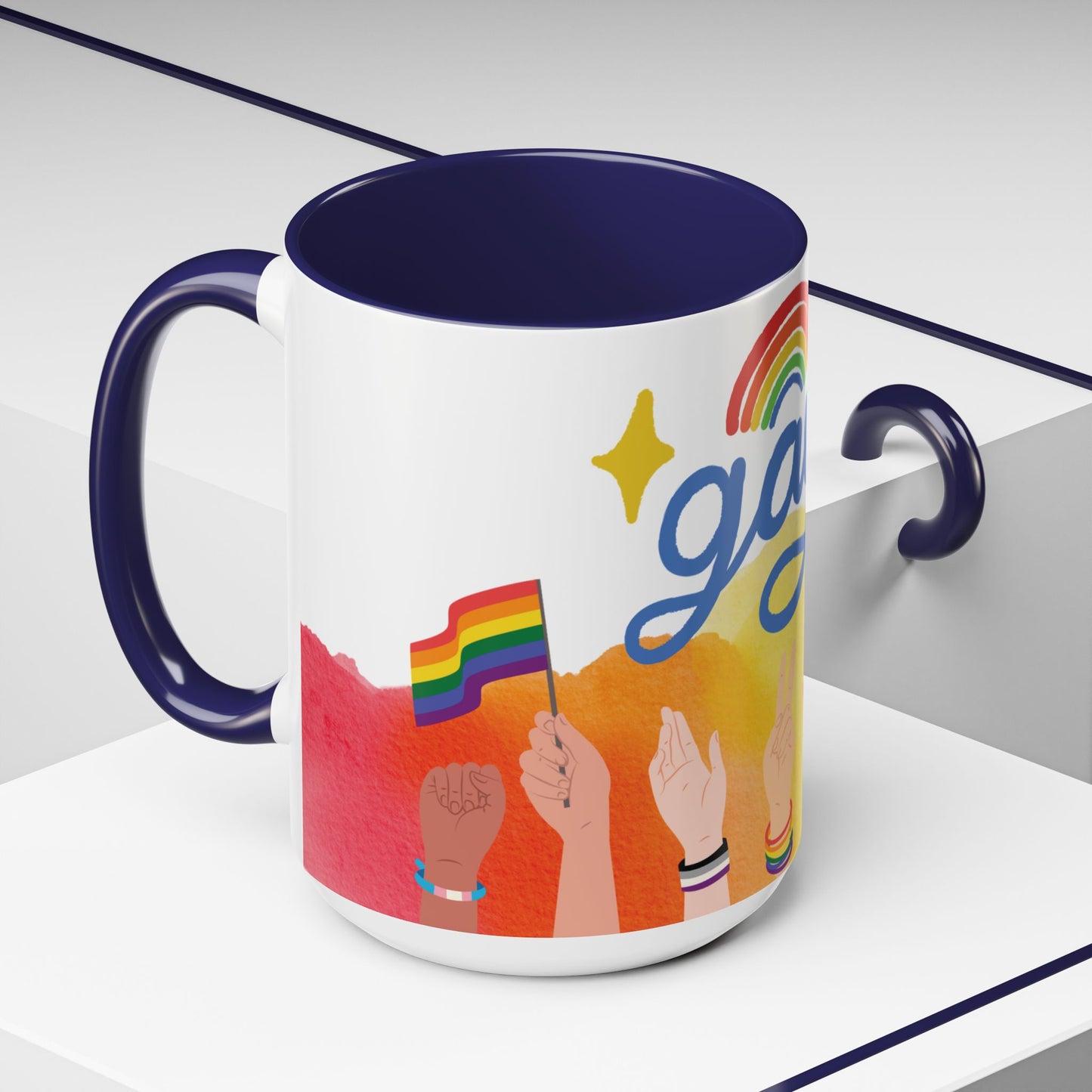 Bold Pride Accent Mug | Fun LGBTQ+ Gift | 11oz & 15oz Options