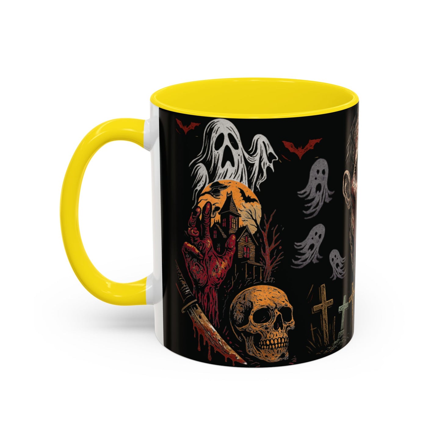 Horror Coffee Mug – Zombie Graveyard Halloween Design – 11oz & 15oz Ceramic – Creepy Goth Kitchen Decor