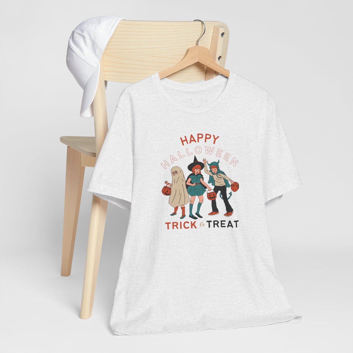 Happy Halloween Trick or Treat Vintage Vibe Tee โ Bella+Canvas 3001