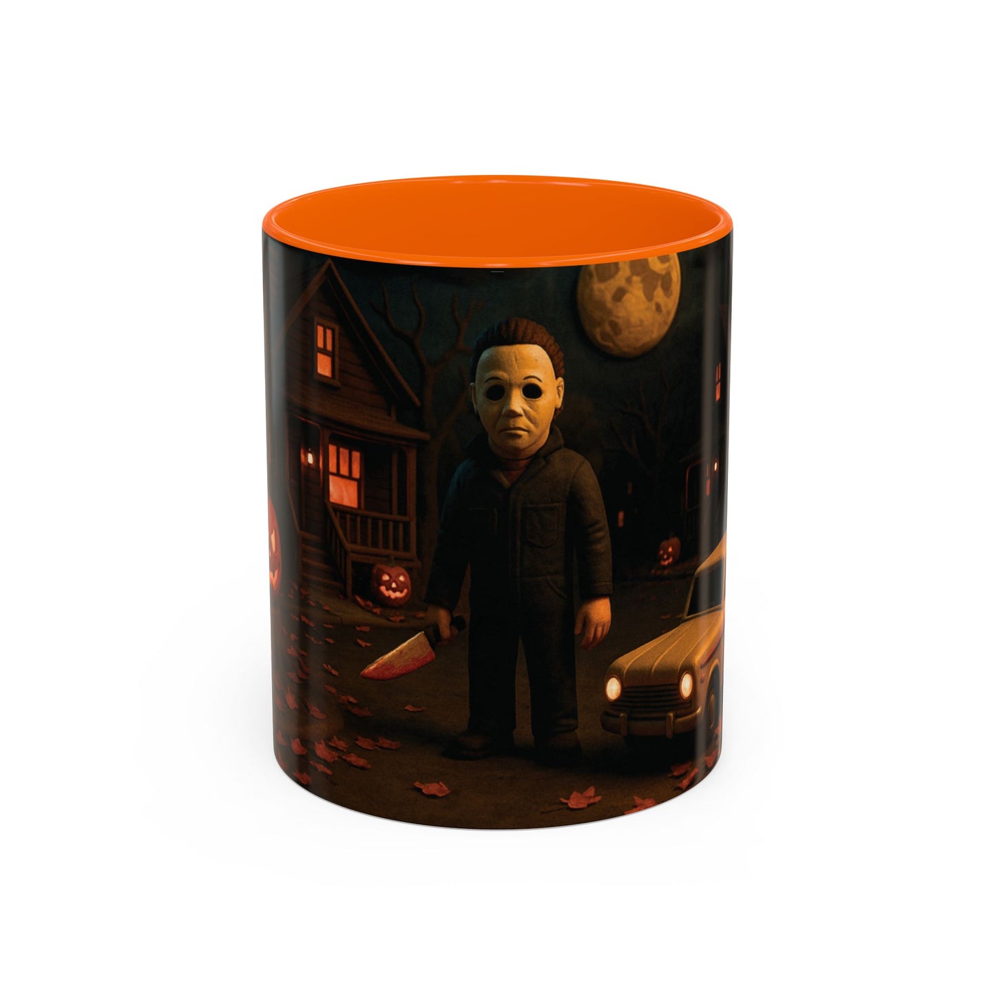 Clay-Style Slasher Halloween Night Mug | Accent Coffee Mug (11oz/15oz)