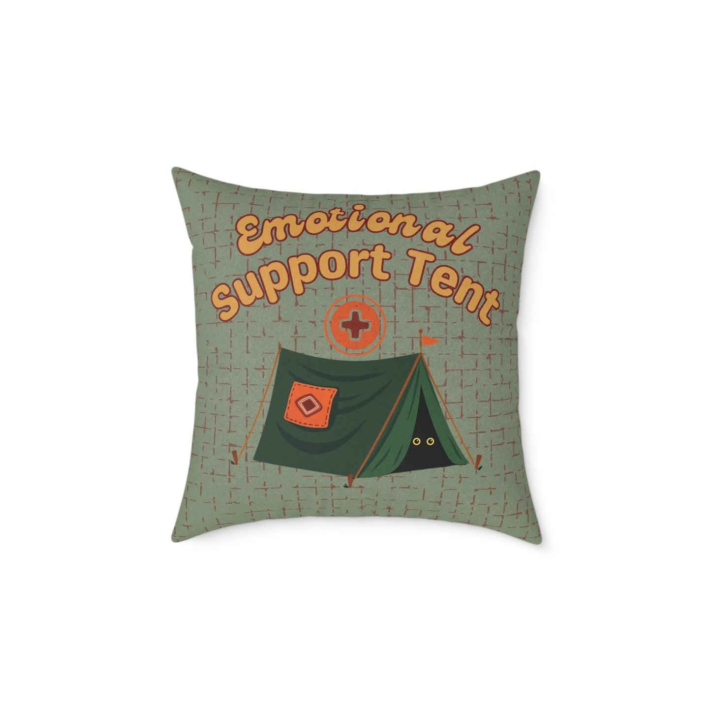 Fun Camping Decor Pillow - Emotional Support Tent β Boutique Canvas Throw Pillow