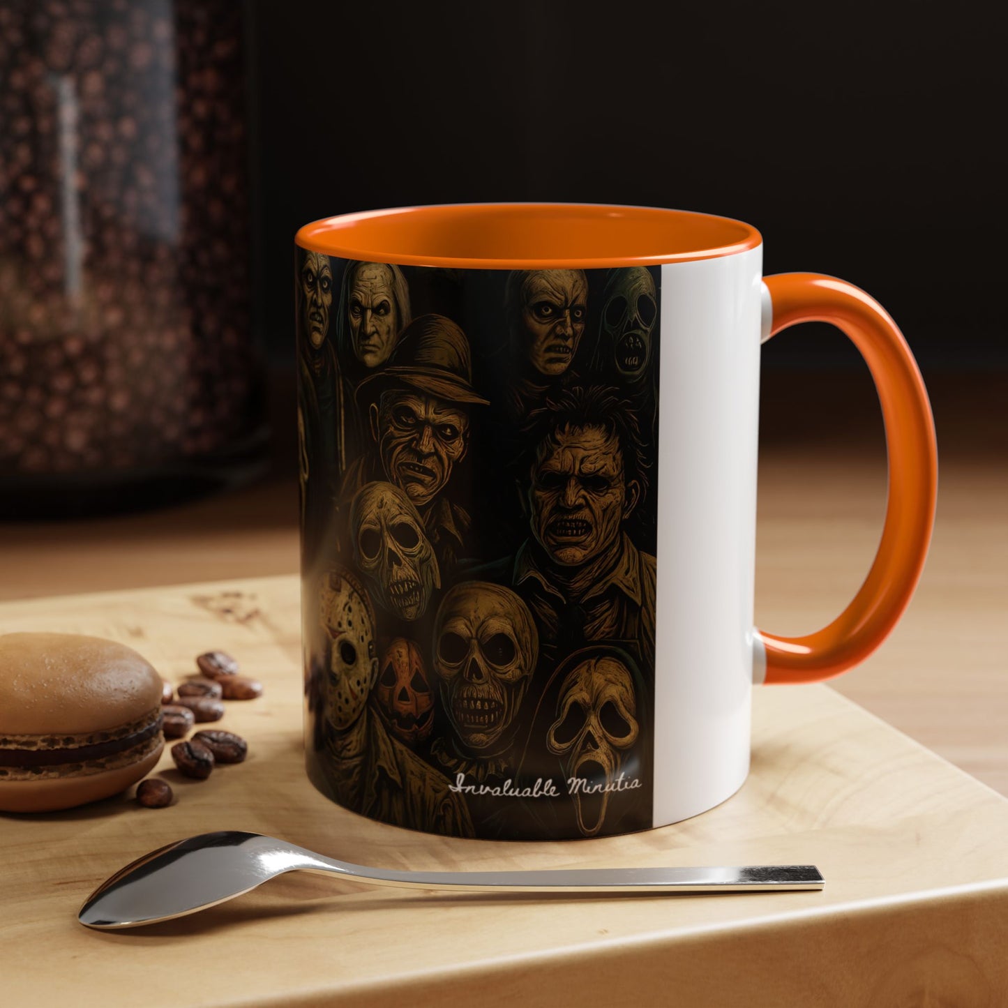 Horror Villain Collage Mug – 15oz & 11oz Ceramic Coffee Mug – Slasher Icons Halloween Gift – Goth Horrorcore Kitchen Decor