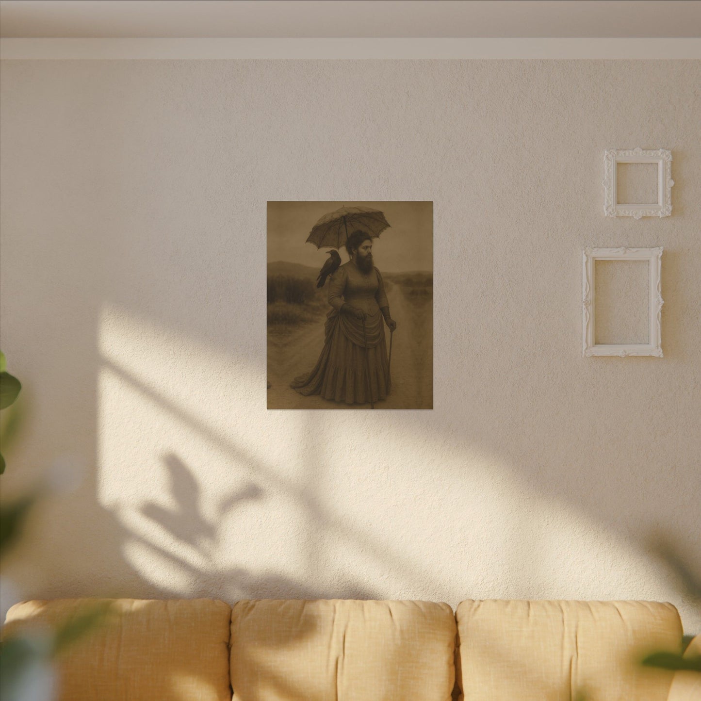 Bearded Lady with Crow β Matte Canvas Print (Gallery-Wrapped) 0.75"