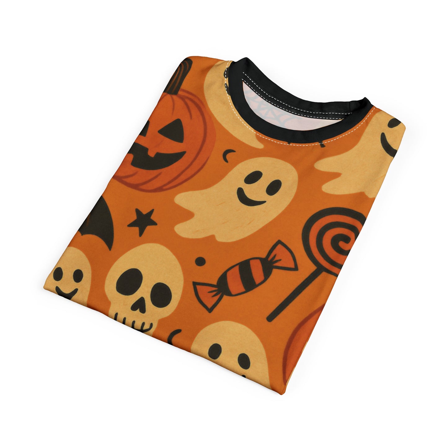 Trick or Treat All-Over Print Tee – Vintage Halloween Ghosts & Pumpkins