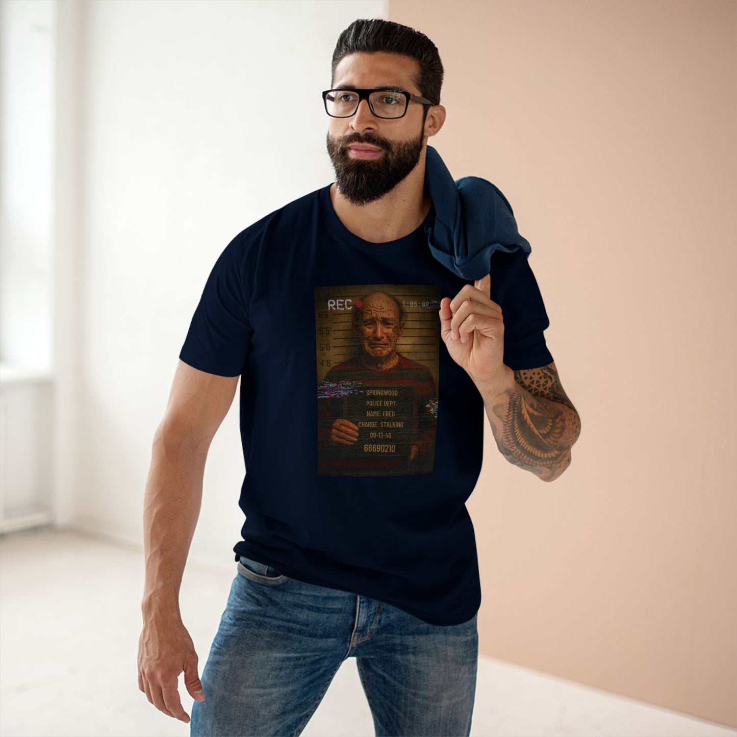 π₯ Freddy Mugshot Tee β Retro Slasher Horrorcore Premium T-Shirt (Unisex)