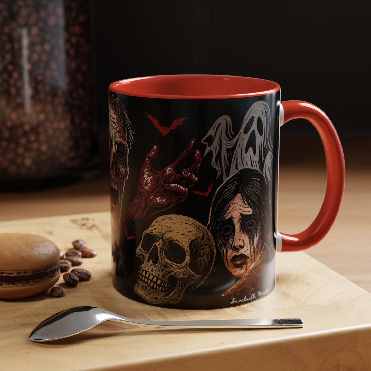 Horror Coffee Mug – Zombie Graveyard Halloween Design – 11oz & 15oz Ceramic – Creepy Goth Kitchen Decor
