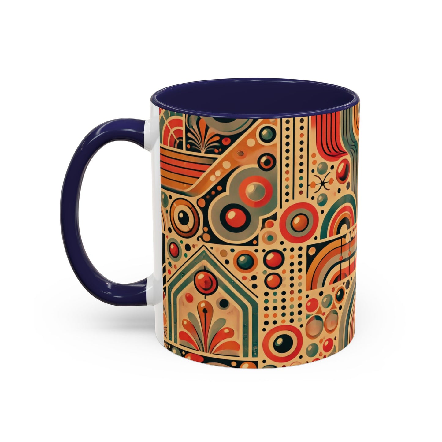 πΏ Retro Boho Accent Coffee Mug | 11oz & 15oz Ceramic Cup | Custom Colors Available