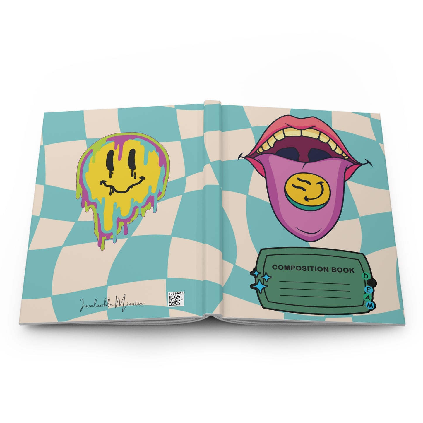 π Trippy Smiley Hardcover Journal β Psychedelic Retro Composition Book