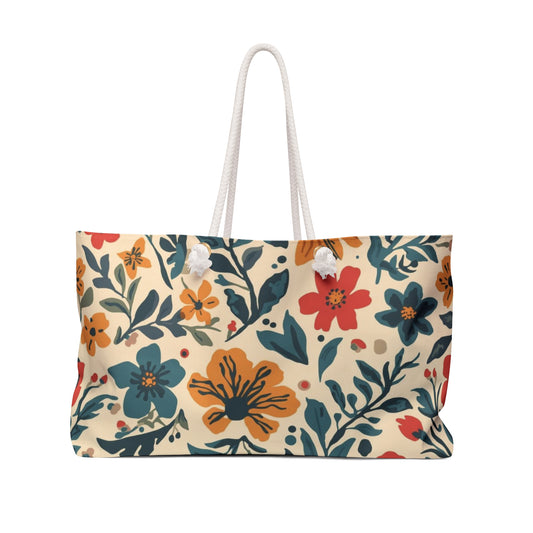 Soft Floral Weekender Tote Bag