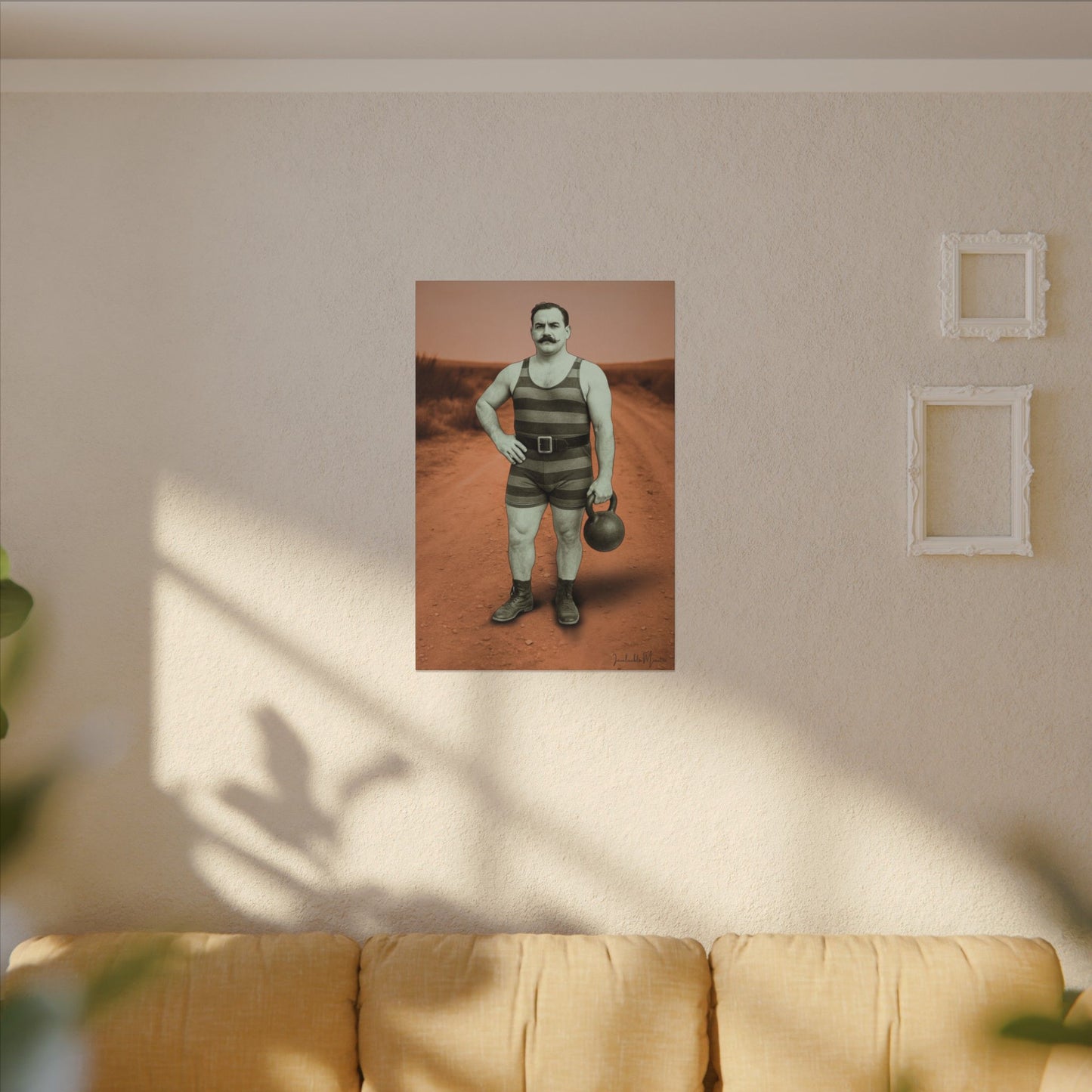 The Strongman – Matte Canvas Print (Gallery-Wrapped) 0.75" – Vintage Circus-Inspired Canvas Wall Art
