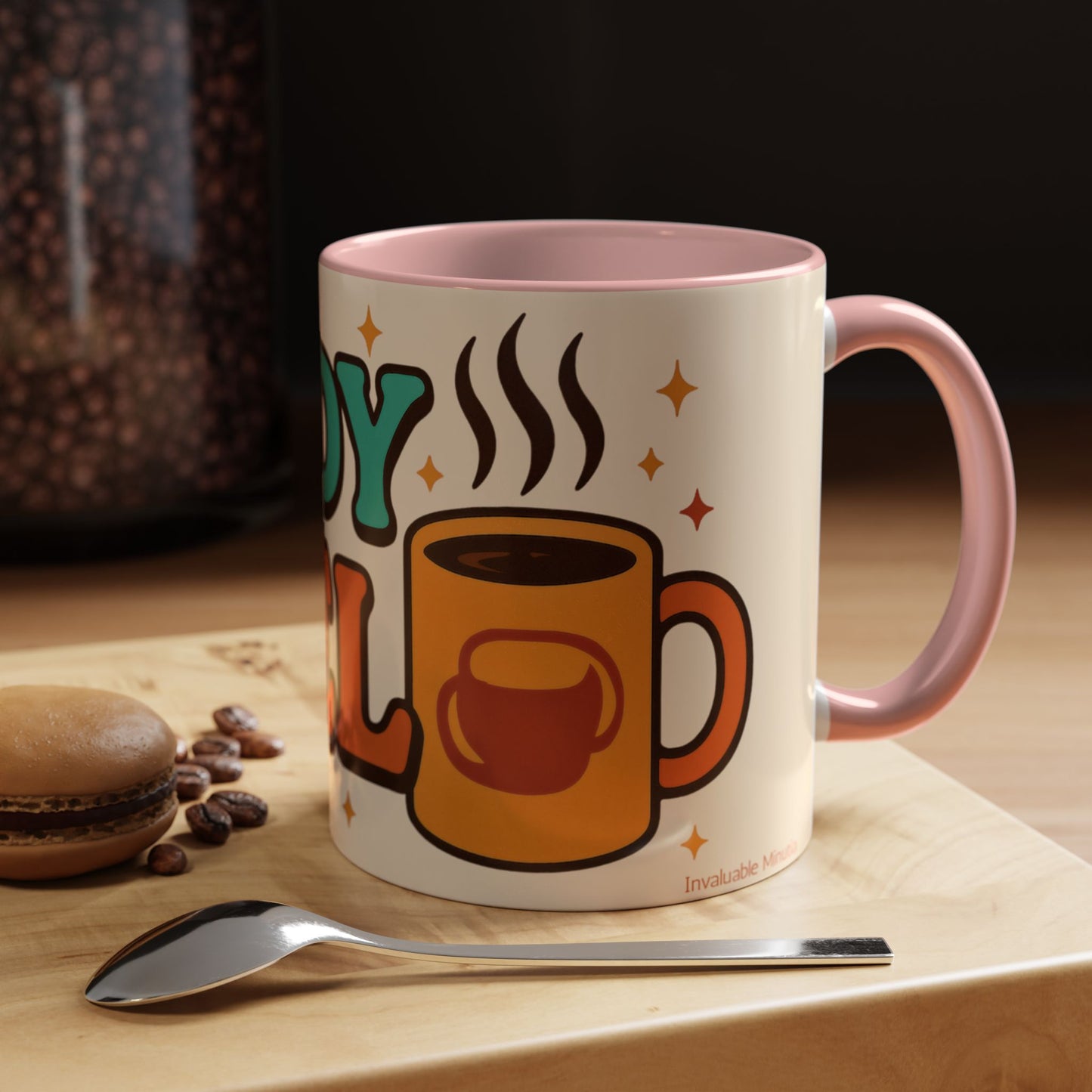 Study Fuel Color Accent Mug (11oz/15oz) – Retro Teacher/Student Coffee Cup • Back to School • Durable Ceramic