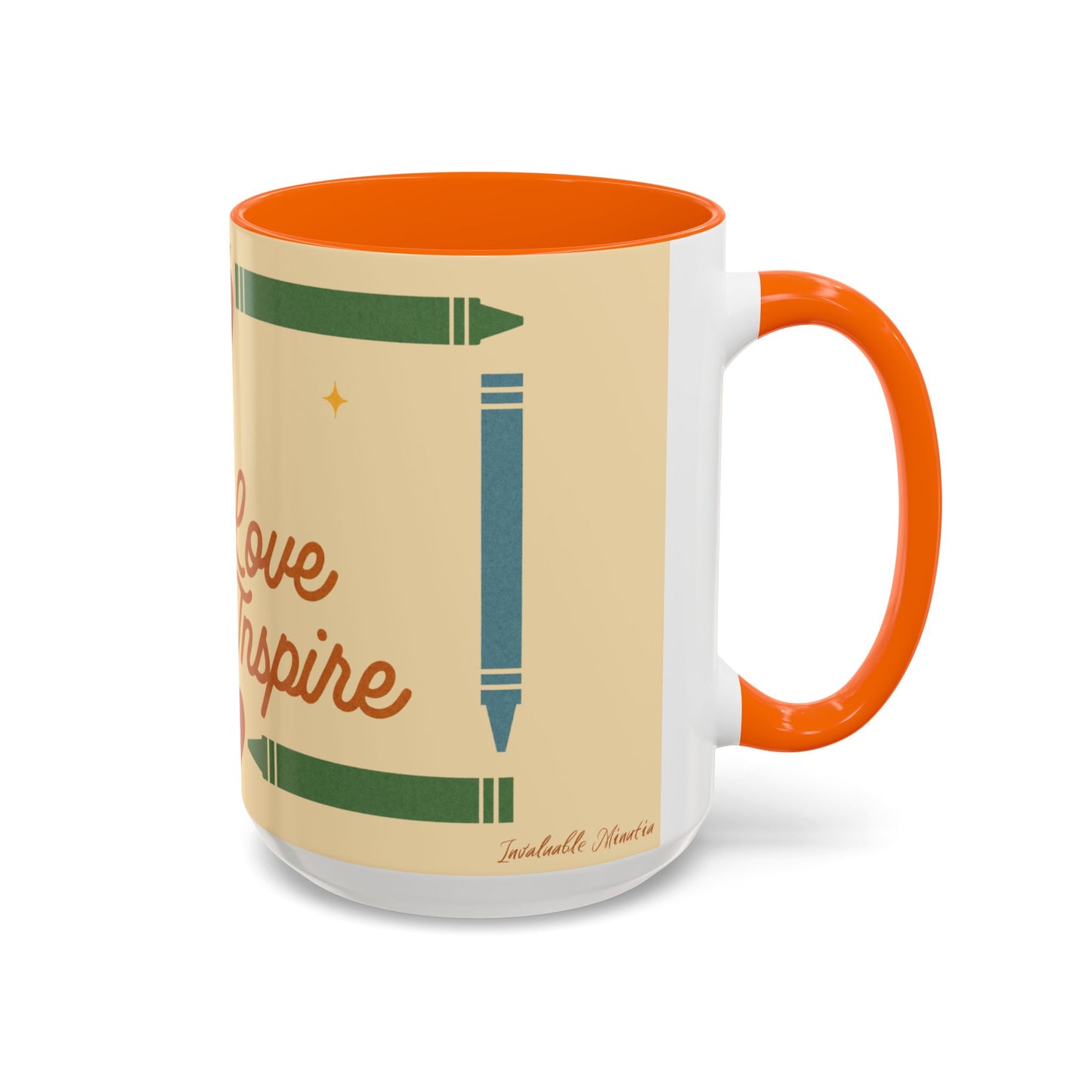 Teach Love Inspire Color Accent Mug (11oz/15oz) – Teacher Gift • Back to School • Durable Ceramic, Dishwasher & Microwave Safe