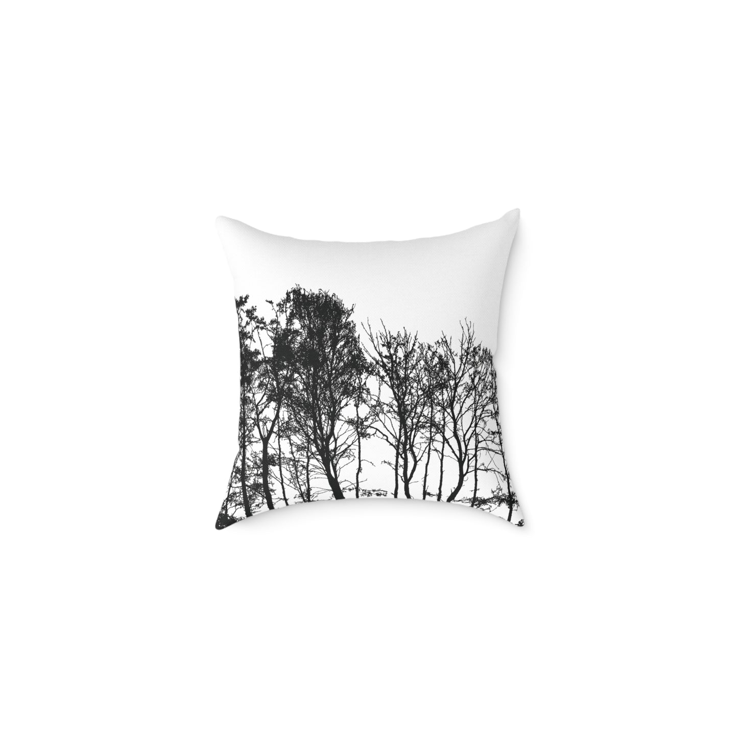 Dead Calm Treeline Silhouette Pillow β Stark Nature Accent for Lovers of the Bare & Bold - Canvas Throw Pillow