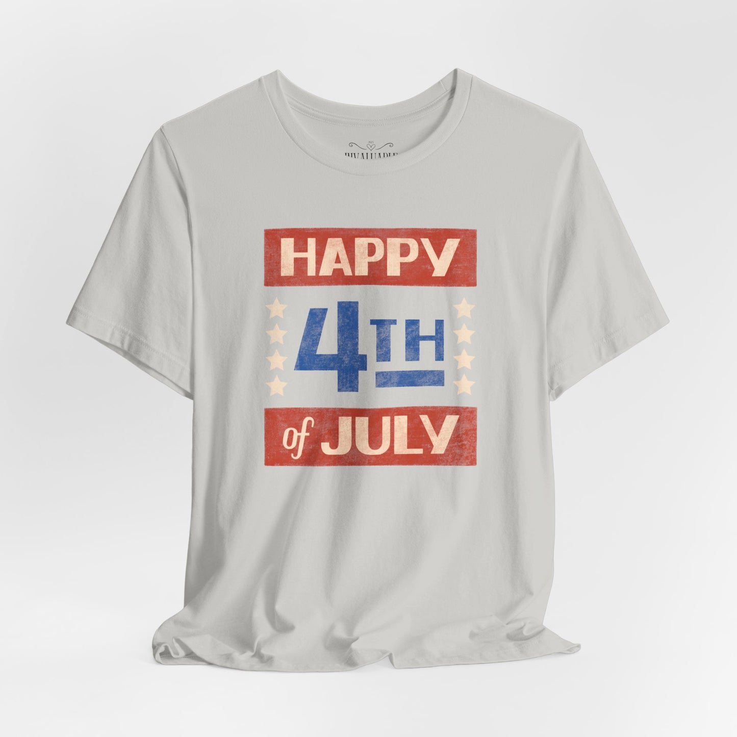 Happy 4th / Land of the Free Tee – Dual-Sided Print – Unisex Bella + Canvas Jersey T-Shirt