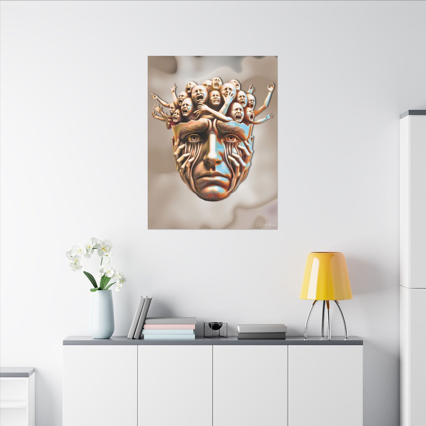 "Known." – Emotional Expressionism Stretched Vertical Canvas Wall Art - ADHD, Anxiety, Depression Reflection