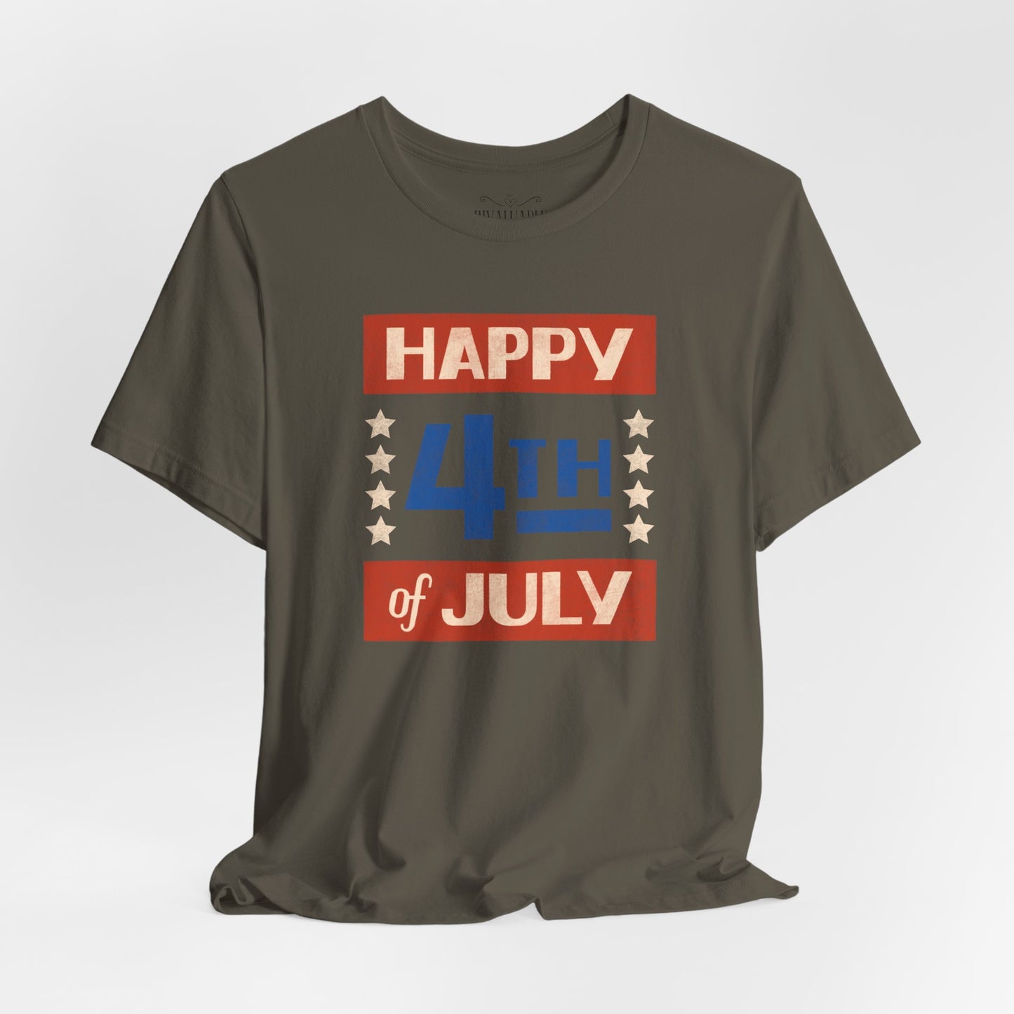 Happy 4th / Land of the Free Tee – Dual-Sided Print – Unisex Bella + Canvas Jersey T-Shirt