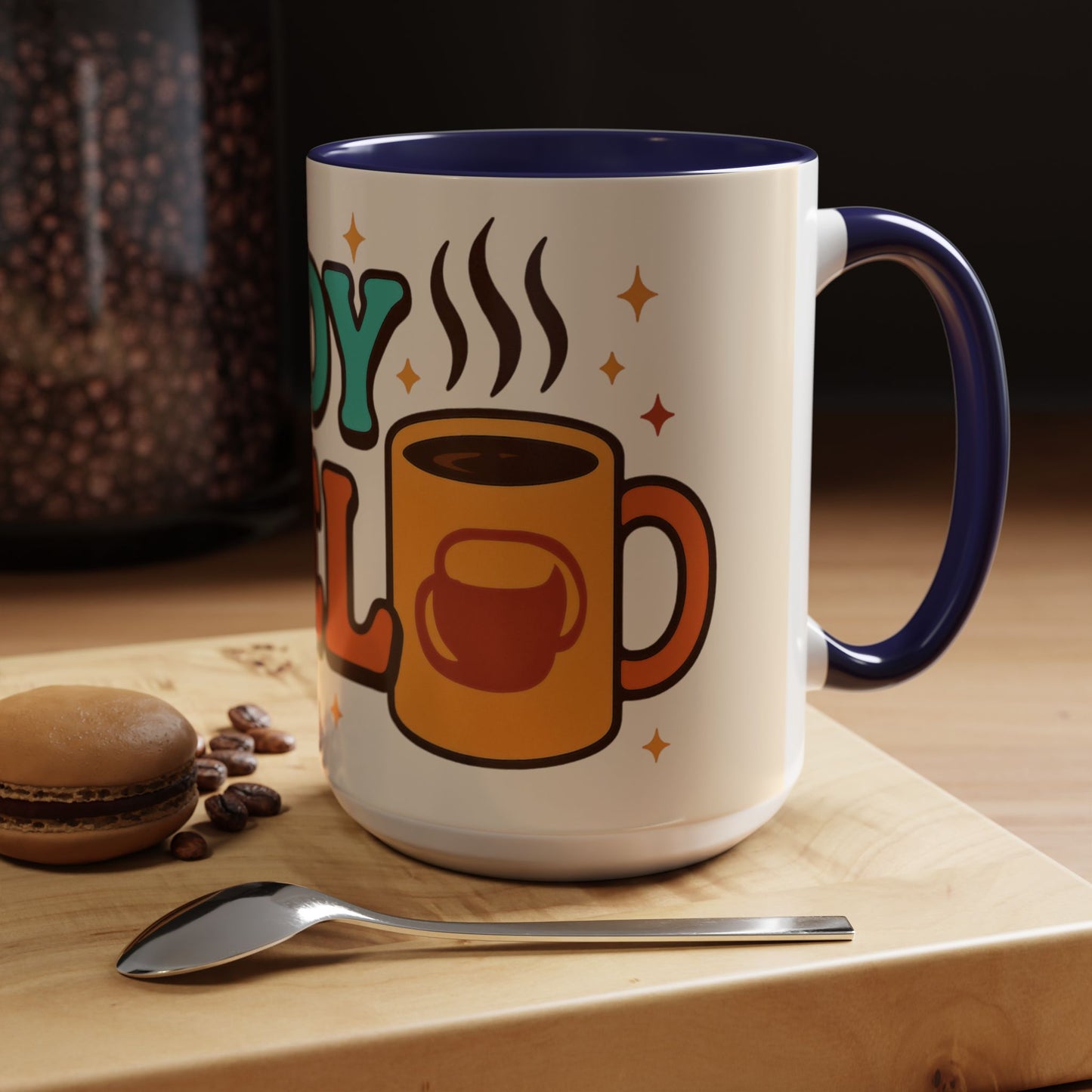 Study Fuel Color Accent Mug (11oz/15oz) – Retro Teacher/Student Coffee Cup • Back to School • Durable Ceramic