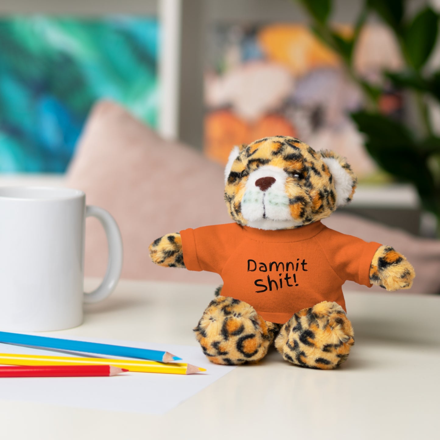 8" Funny Stuffed Animal Gift for Adults, Cute Plush Toy, Humor Bear, Sarcastic Gifts, Quirky Decor, Comfort Toy with Quote