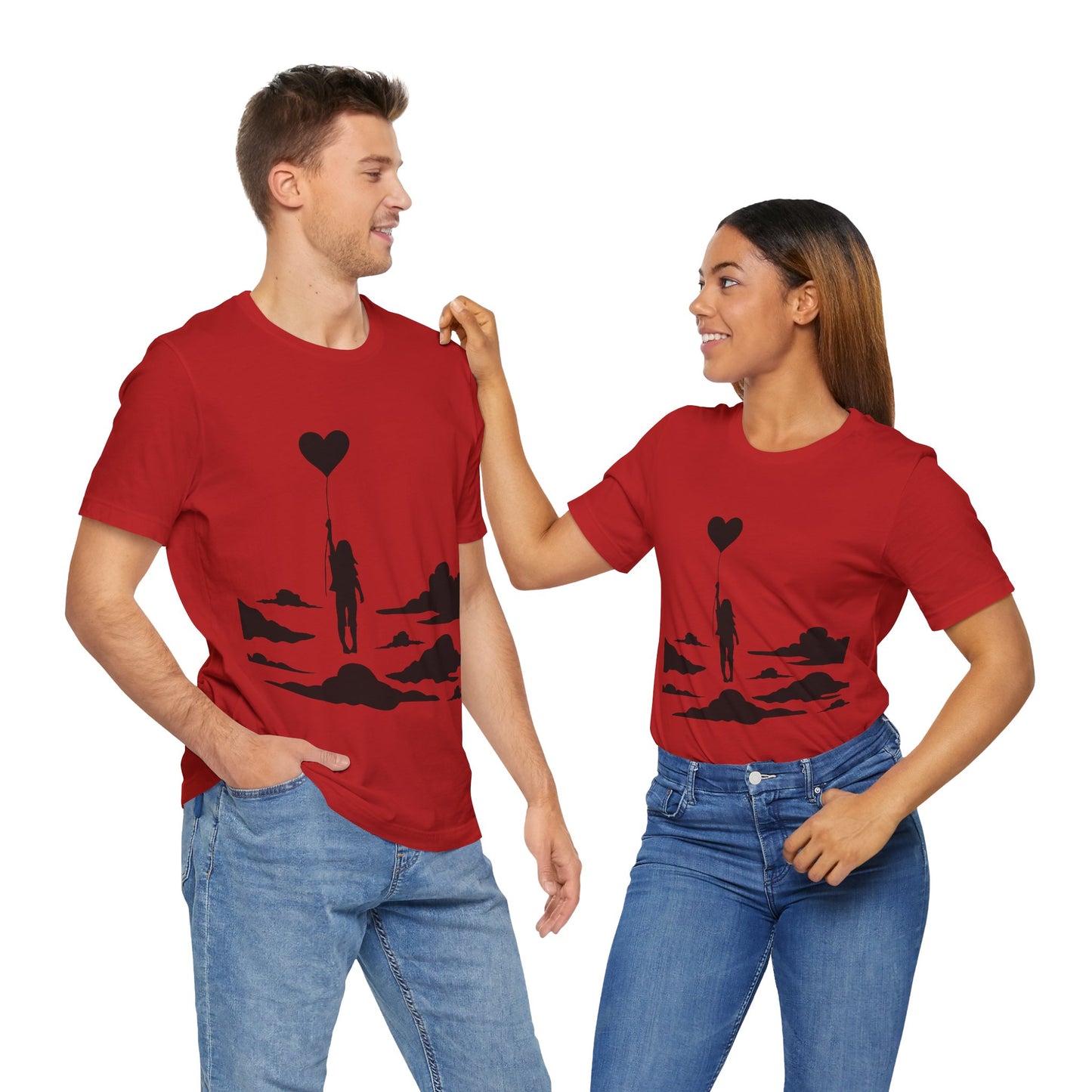 π Up and Away Tee β Heart Balloon Silhouette