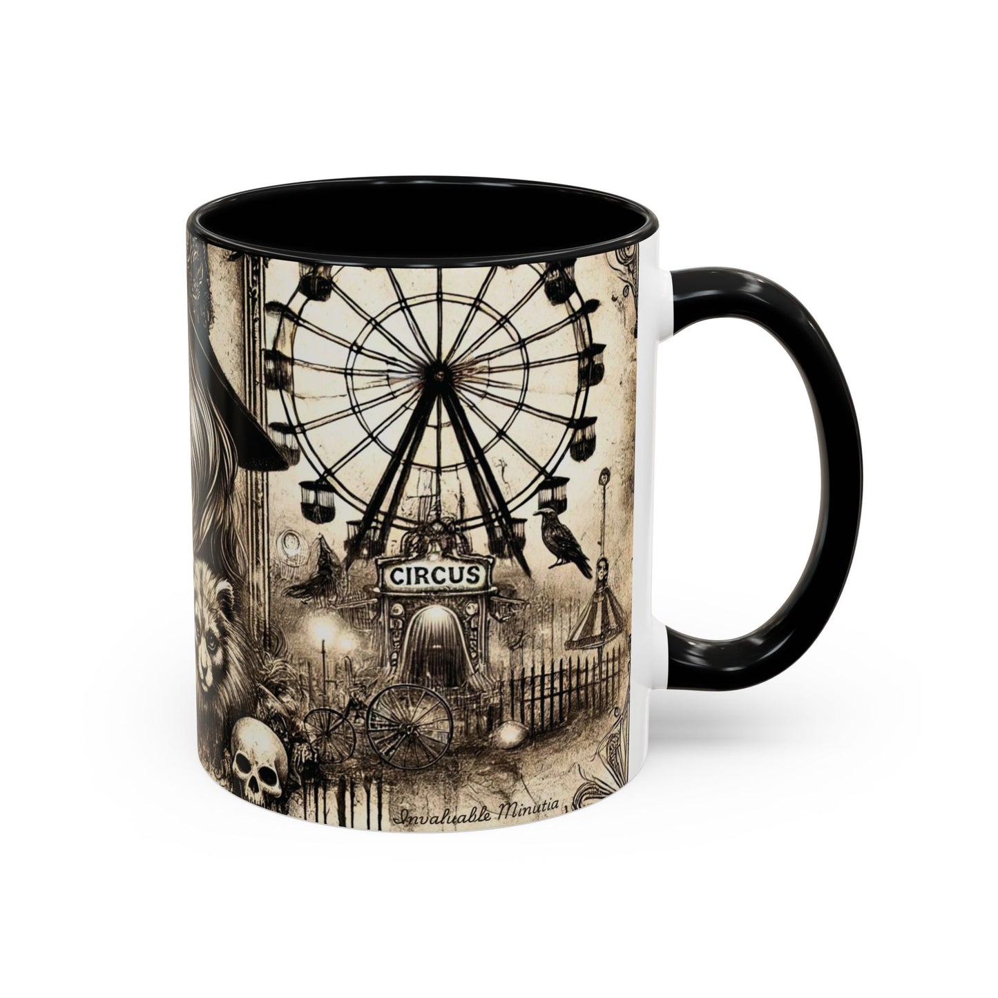 Creepy Circus Witch Mug | Vintage Halloween Accent Coffee Mug (11oz/15oz)