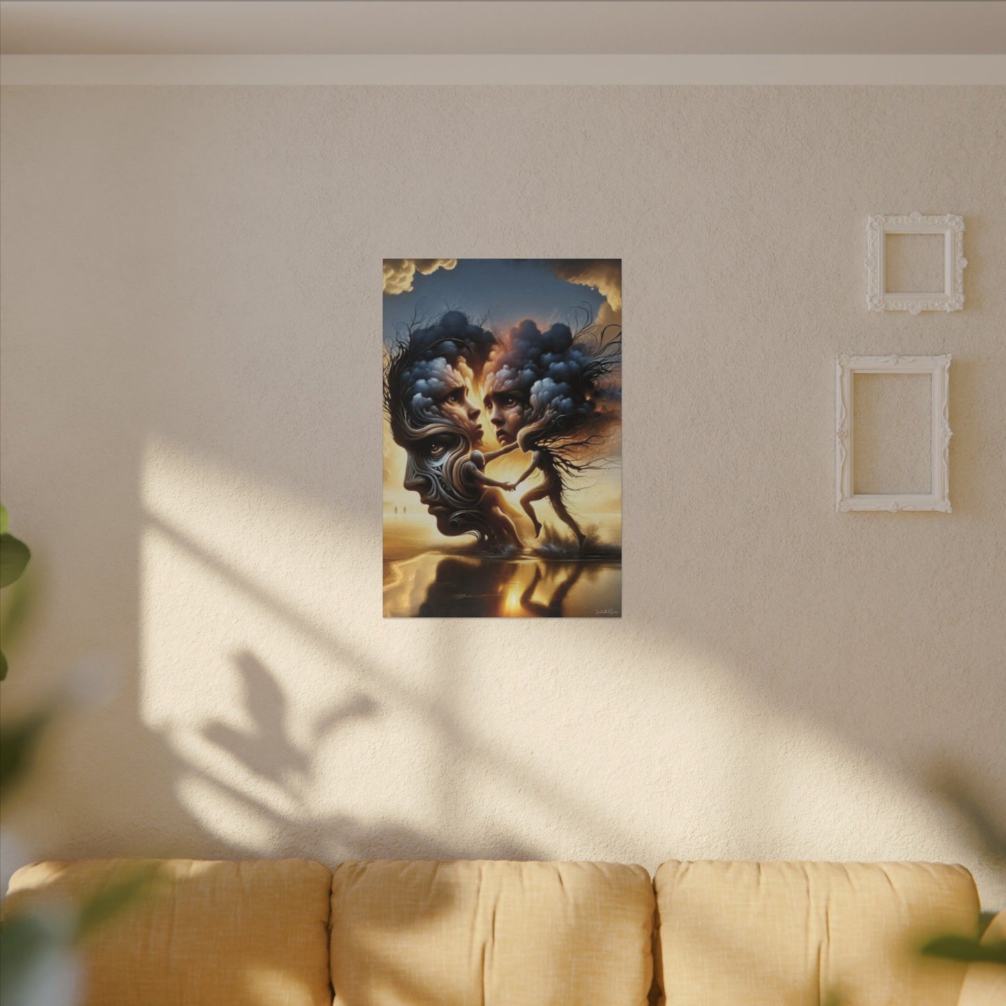 The Insatiable Lovers – Surreal Fantasy Canvas Wall Art | Premium Stretched Print