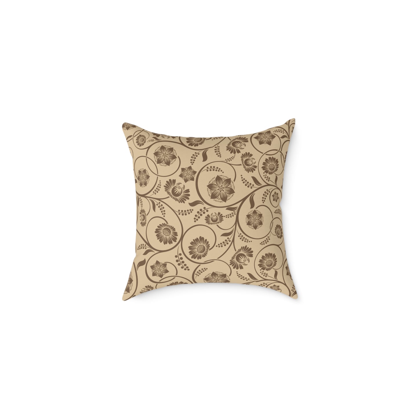 Earthy Witchy Botanical Square Poly Canvas Throw Pillow