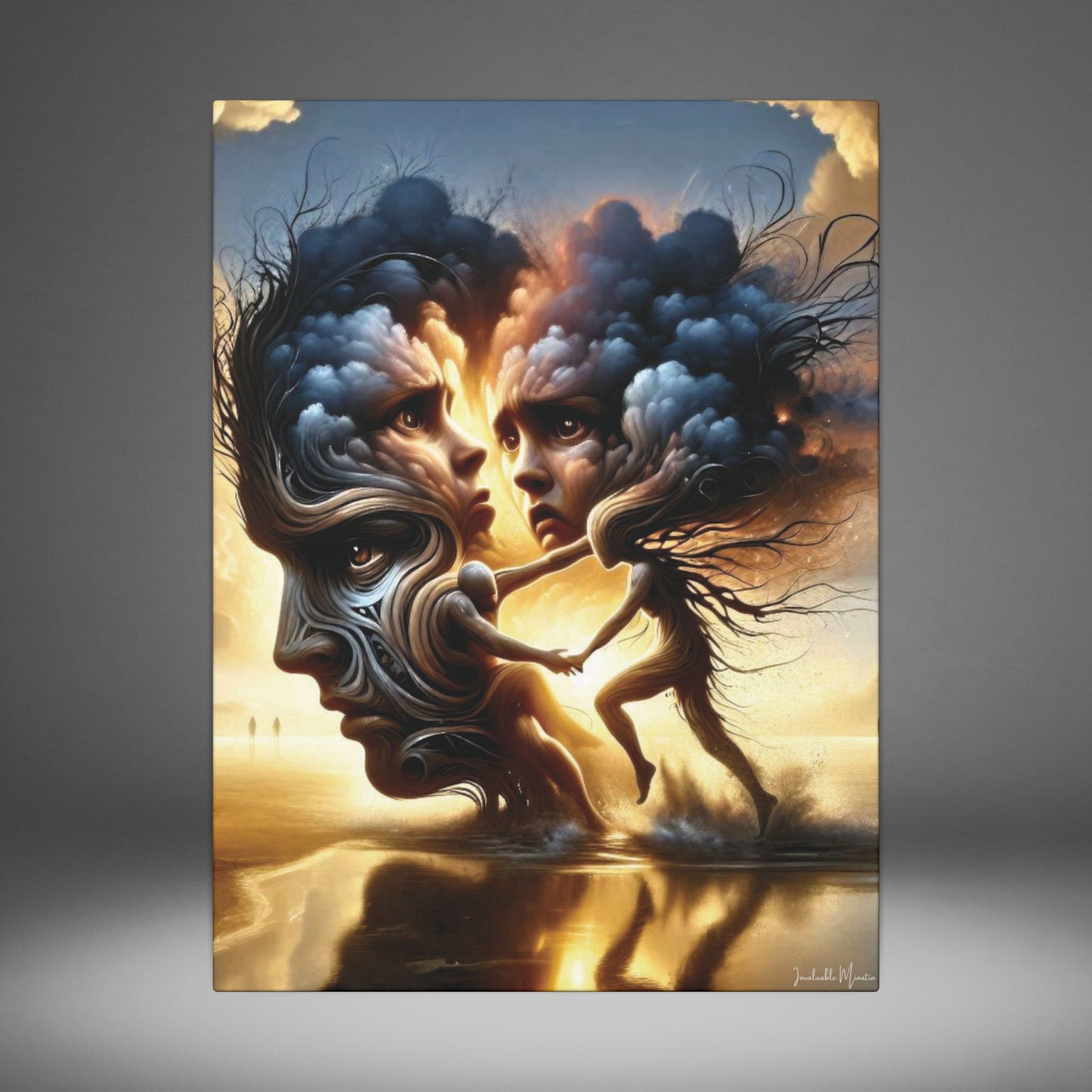 The Insatiable Lovers – Surreal Fantasy Canvas Wall Art | Premium Stretched Print