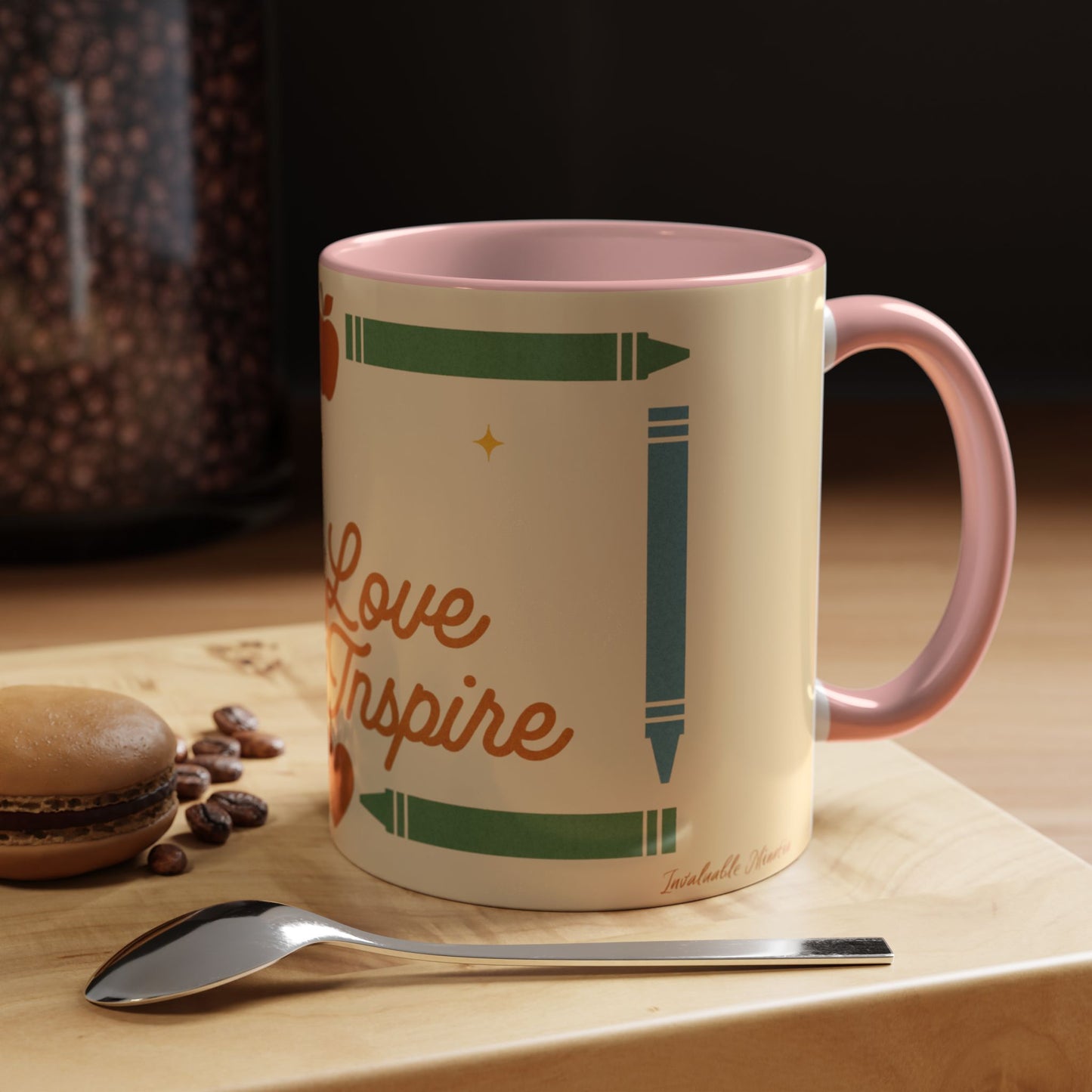 Teach Love Inspire Color Accent Mug (11oz/15oz) – Teacher Gift • Back to School • Durable Ceramic, Dishwasher & Microwave Safe