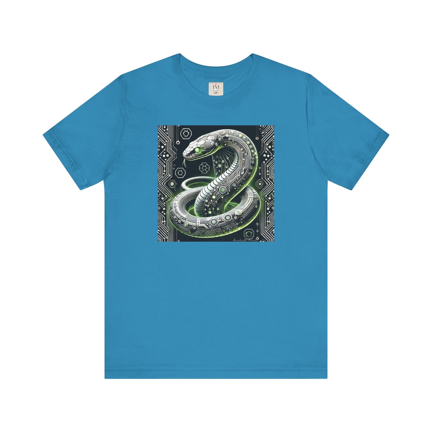 Cyber Snake Unisex Short Sleeve Tee - Futuristic Design for Tech Enthusiasts