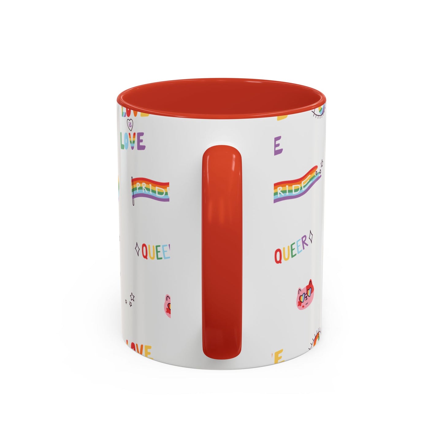 Minimalist Pride Accent Mug | LGBTQ+ Love Ceramic Cup | 11oz & 15oz