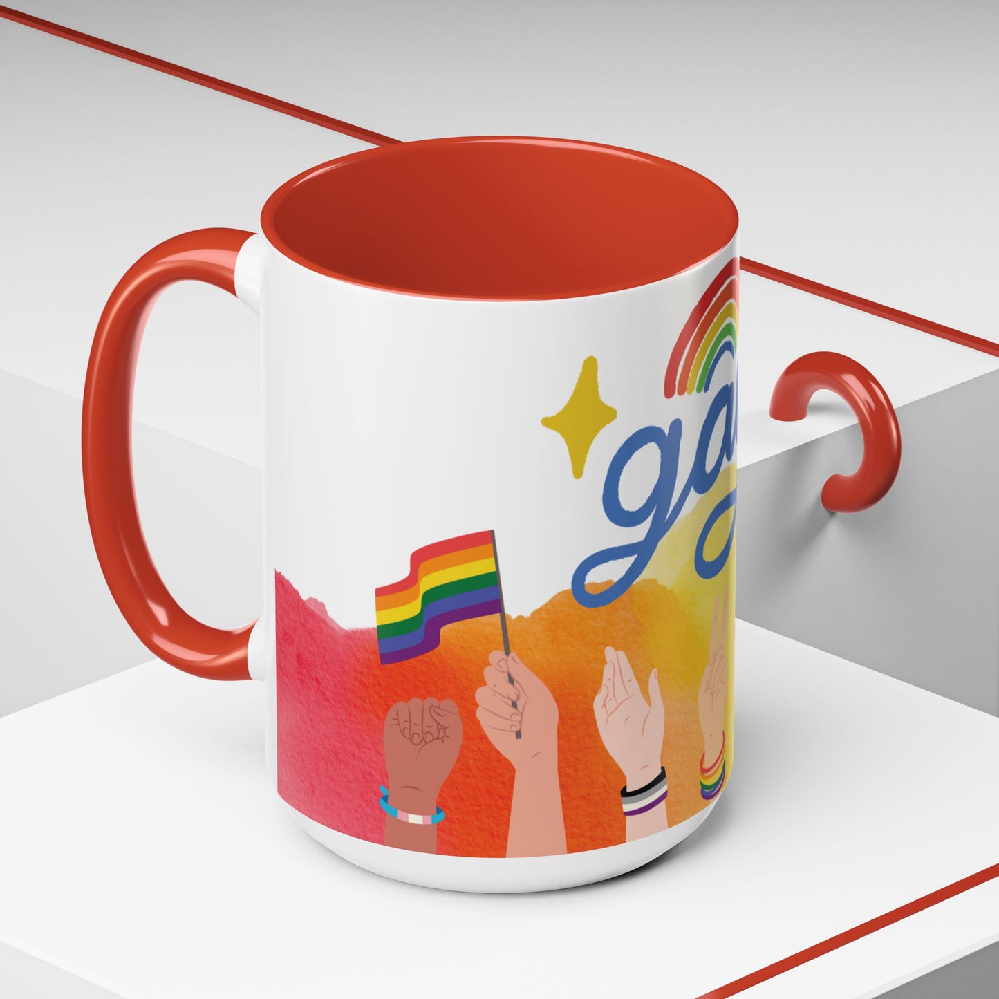 Bold Pride Accent Mug | Fun LGBTQ+ Gift | 11oz & 15oz Options