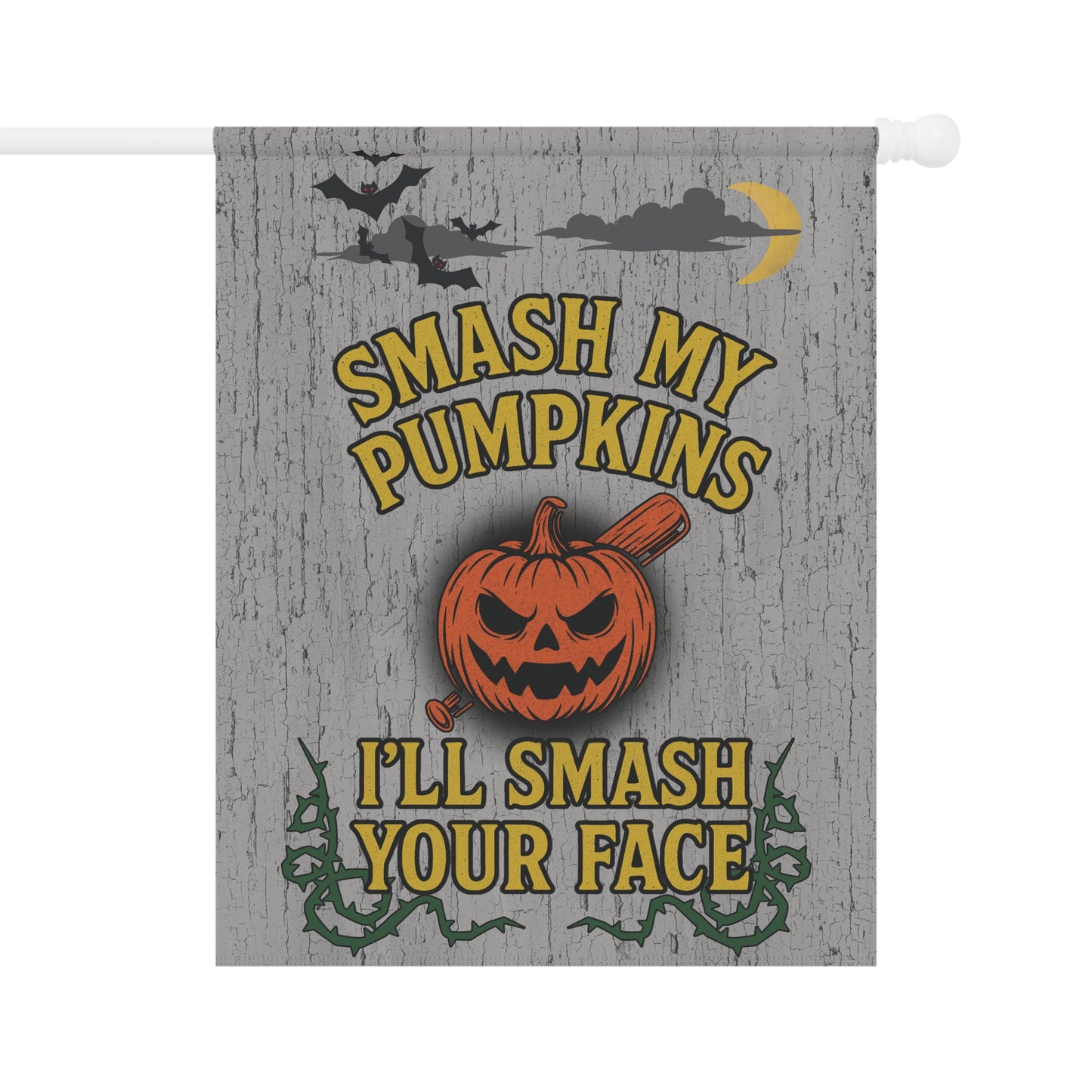 Smash My Pumpkins Halloween Flag β Funny Porch & Garden Banner & Flag (12"x18" or 24.5"x32")
